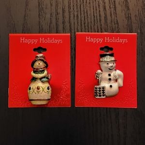 Christmas Broaches / Pins with Glitter and Jewels